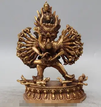 Free shipping S03195 7"Tibet Buddhism Folk Old Bronze Gilt Yamantaka Vajrabhairava Buddha Statue
Free shipping S03195 7"Tibet Buddhism Folk Old Bronze Gilt Yamantaka Vajrabhairava Buddha Statue