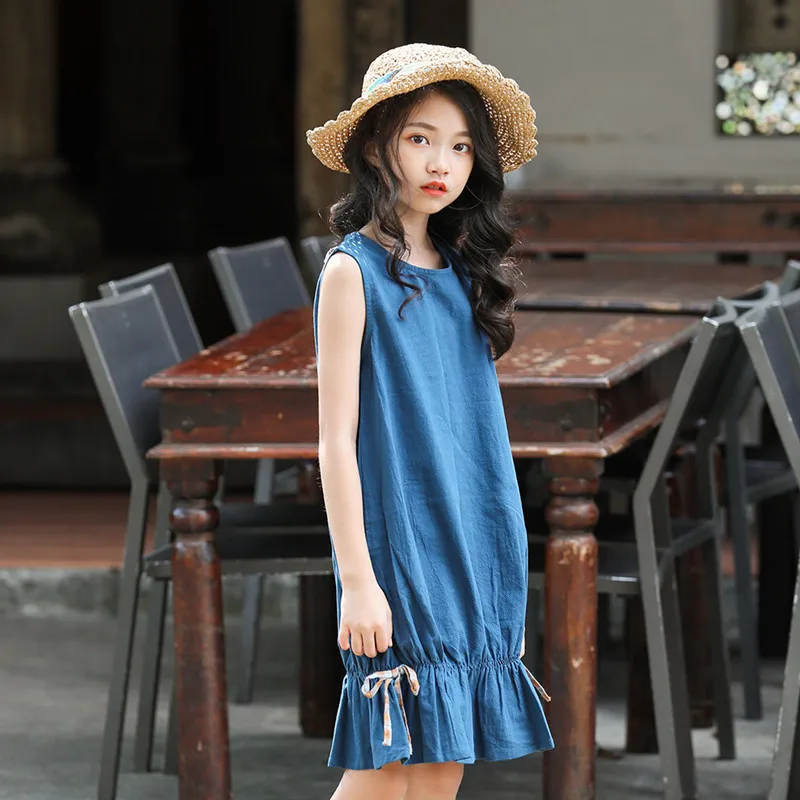 2019 baby girls summer sleeveless solid blue ruffle cotton casual vest dresses fashion children clothing kids 4- 4 yrs
2019 baby girls summer sleeveless solid blue ruffle cotton casual vest dresses fashion children clothing kids 4- 4 yrs