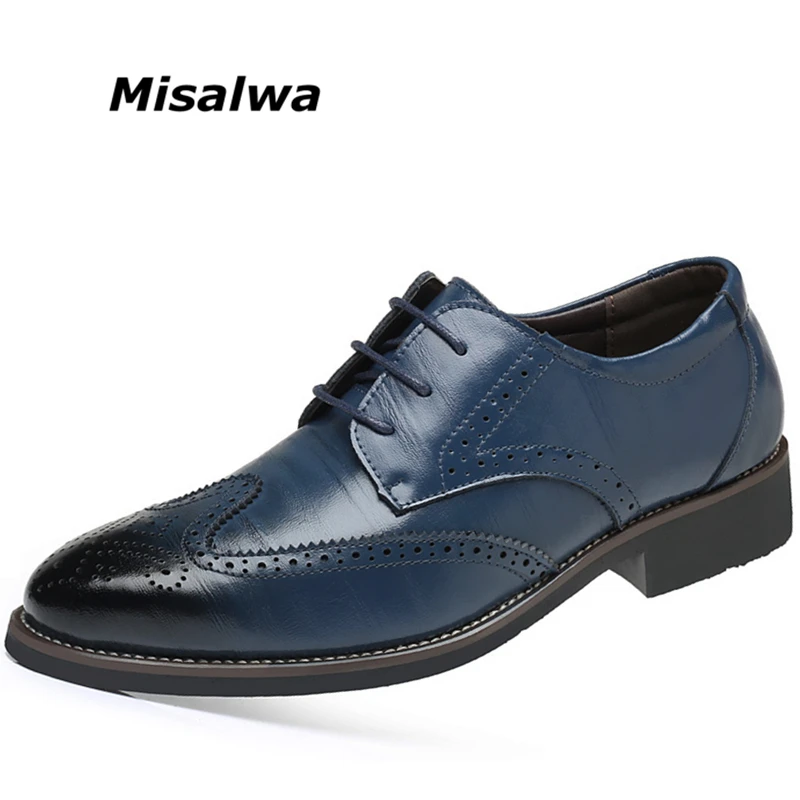 Misalwa Plus Size 38-48 Luxury Men Brogue Leather Oxfords Wedding Office Business Formal Men Dress Shoes Flats Drop Shipping
Misalwa Plus Size 38-48 Luxury Men Brogue Leather Oxfords Wedding Office Business Formal Men Dress Shoes Flats Drop Shipping