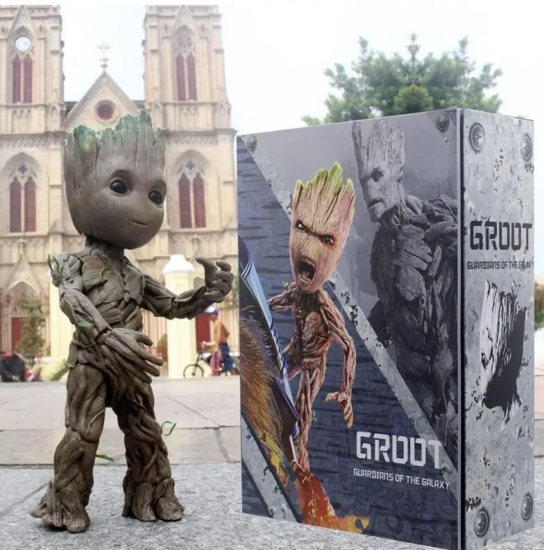 

Hot Toys Marvel Groot Guardians of The Galaxy Avengers 1:1 Cute Baby Tree Man BJD Joints Moveable Action Figure Toys 26cm