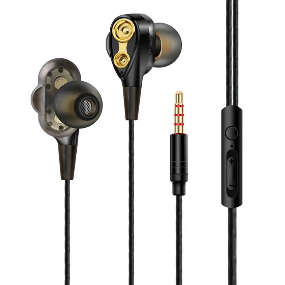 Hifi Wired Earphone Dual-Dynamic Quad-Core Speaker In-Ear Earbuds Flexible Cable With Microphone Sport Running Headset
Hifi Wired Earphone Dual-Dynamic Quad-Core Speaker In-Ear Earbuds Flexible Cable With Microphone Sport Running Headset