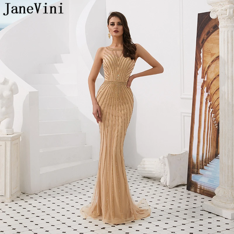 JaneVini Luxury Beaded BlingBling Long Mermaid Prom Dresses 2019 O Neck Sleeveless Tulle Saudi Arabia Women Formal Evening Gowns
JaneVini Luxury Beaded BlingBling Long Mermaid Prom Dresses 2019 O Neck Sleeveless Tulle Saudi Arabia Women Formal Evening Gowns