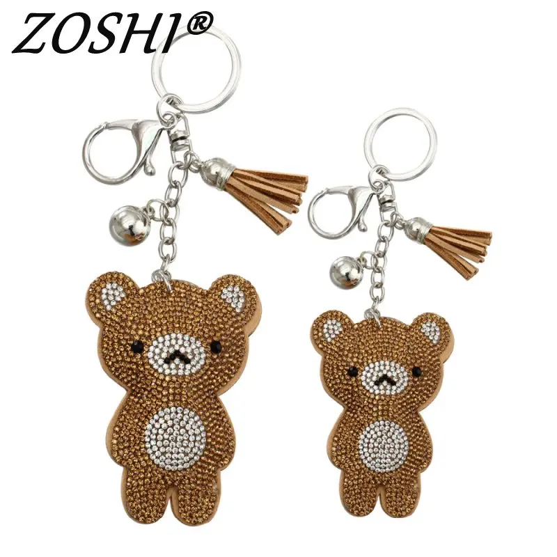 New Arrival PU Leather Keychain Girl's Cute Rhinestone Bear Animal Pendant Key Chains Rhinestone Car Bag Silver Keychain Gift
New Arrival PU Leather Keychain Girl's Cute Rhinestone Bear Animal Pendant Key Chains Rhinestone Car Bag Silver Keychain Gift