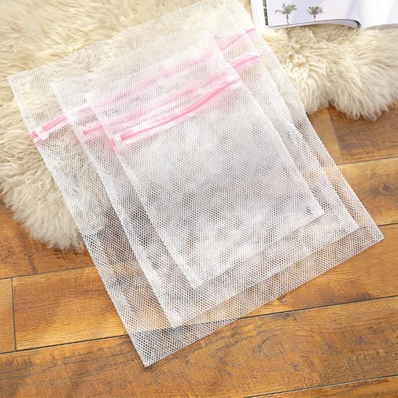 3 Sizes Zippered Mesh Laundry Wash Bags Foldable Delicates Lingerie Bra Socks Underwear Washing Machine Clothes Protection Net