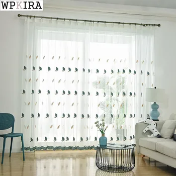 Blue Embroidered leaf Tulle Curtains Blinds Voile Pastoral Style Window Decorative cortinas for bedroom Living Room S321&30
Blue Embroidered leaf Tulle Curtains Blinds Voile Pastoral Style Window Decorative cortinas for bedroom Living Room S321&30