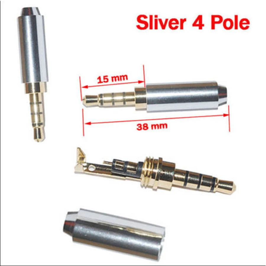 Mini Plug Head 4 poles Jack Connector 3.5mm Audio Stereo Headphones Adapter Metal Male Repair Headphone Plug Audio Soldering
Mini Plug Head 4 poles Jack Connector 3.5mm Audio Stereo Headphones Adapter Metal Male Repair Headphone Plug Audio Soldering
