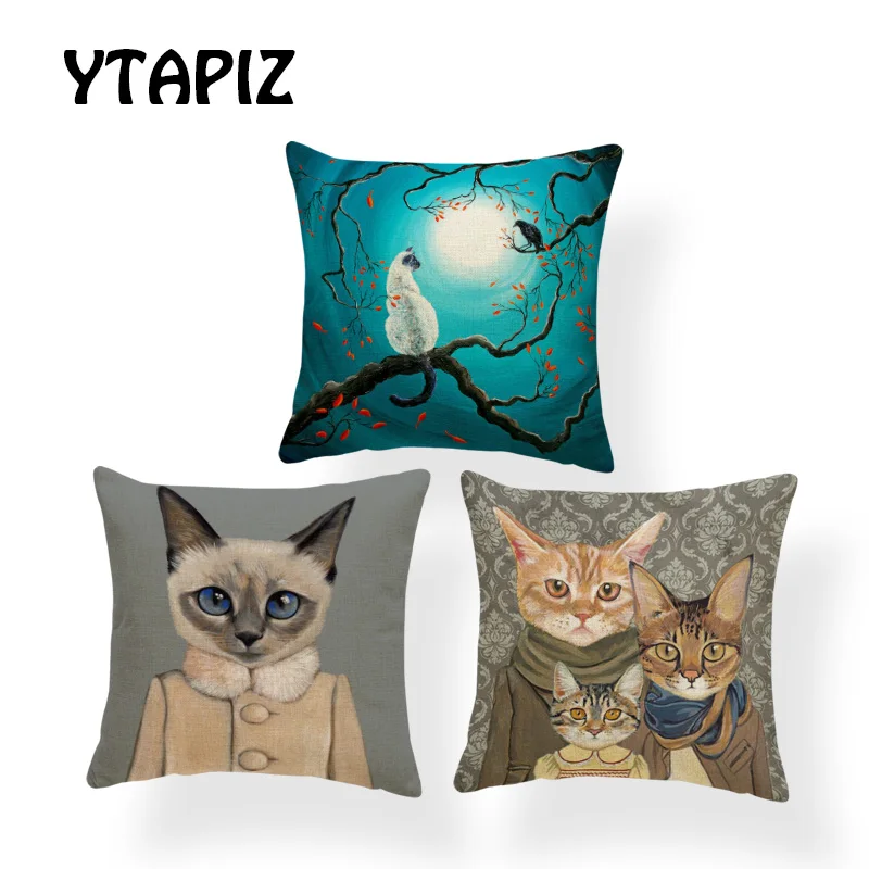 Fashion Style Cat Pillow Case Green Black Blue Gray Scarf Coat Geometric Flower Decoration Bedroom Sofa Cushion Cover 45 * 45
Fashion Style Cat Pillow Case Green Black Blue Gray Scarf Coat Geometric Flower Decoration Bedroom Sofa Cushion Cover 45 * 45