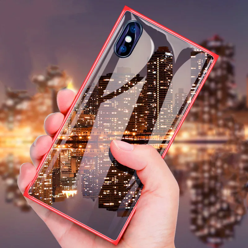 Модный Прозрачный квадратный карамельный чехол для телефона iPhone XS Max XR X