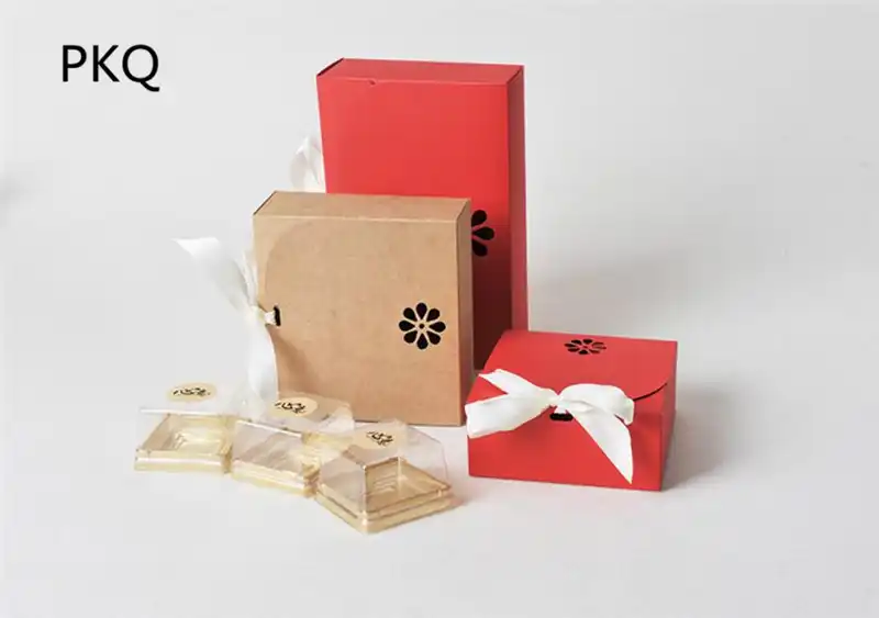 diy kraft paper box with ribbon red birthday anniversary gift