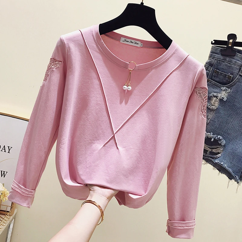 Long Sleeve T - Shirt Women 2019 Spring Autumn New Ladies Korean Embroidered Openwork Loose Ins Super Fire Pull Jacket Shirts
Long Sleeve T - Shirt Women 2019 Spring Autumn New Ladies Korean Embroidered Openwork Loose Ins Super Fire Pull Jacket Shirts