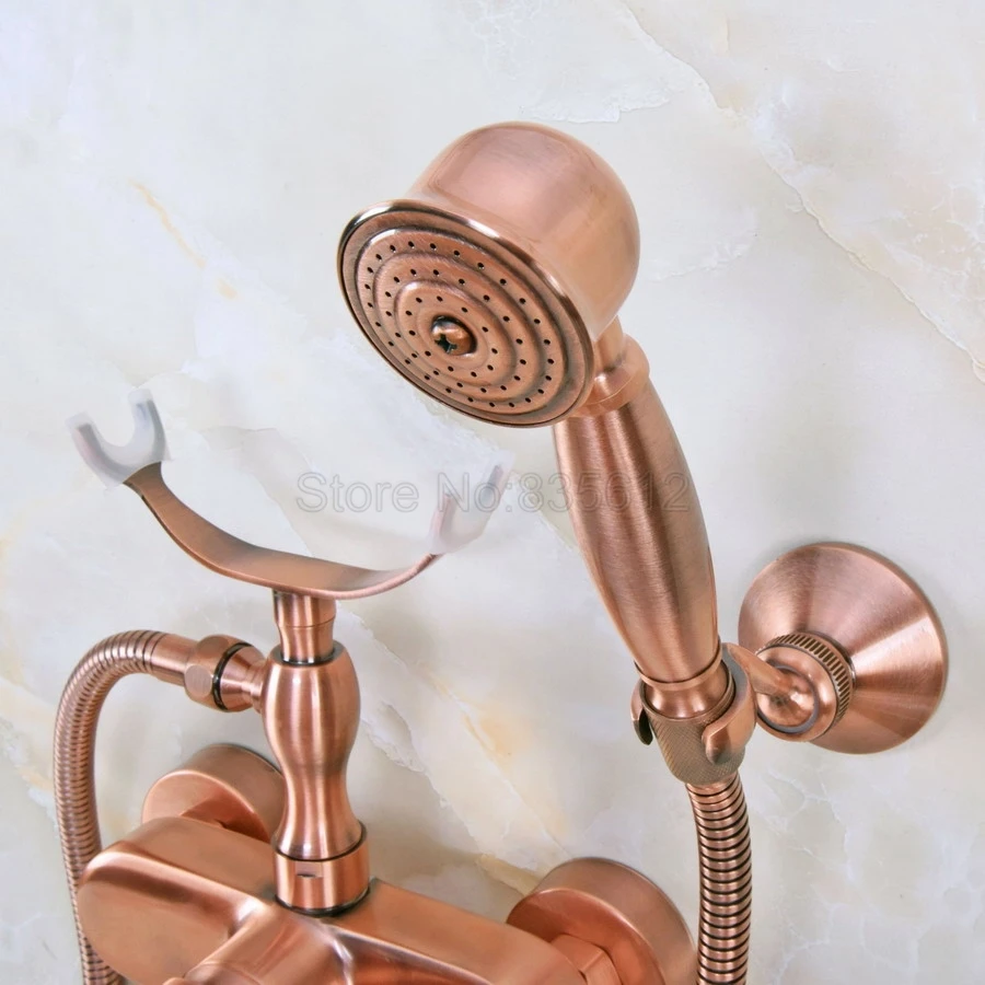 Antique Red Copper Single Handles Bathtub Shower Faucet Wall Mount Bathroom Tub Faucet with Handheld Sprayer tna349
Antique Red Copper Single Handles Bathtub Shower Faucet Wall Mount Bathroom Tub Faucet with Handheld Sprayer tna349