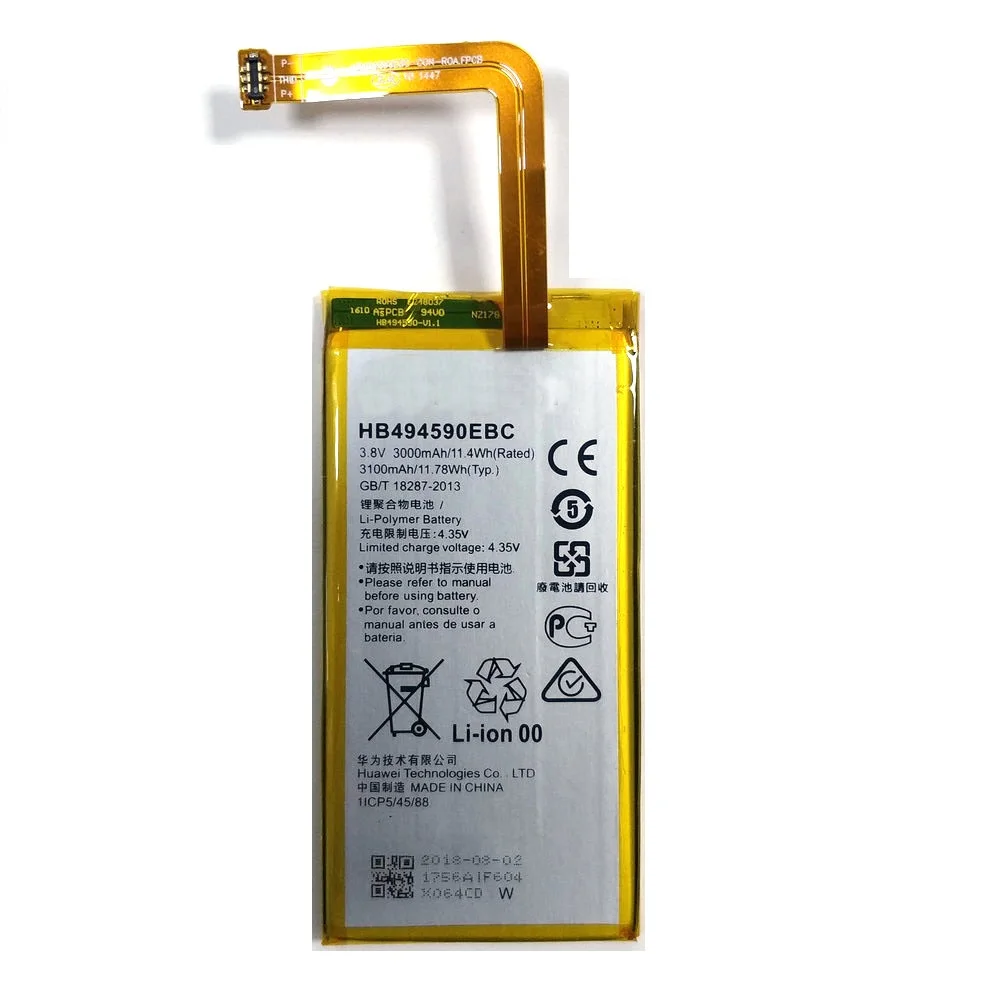 New 3000mAh HB494590EBC battery Replacement for Huawei Honor 7 G620 G628 mobile phone + Track Code
New 3000mAh HB494590EBC battery Replacement for Huawei Honor 7 G620 G628 mobile phone + Track Code