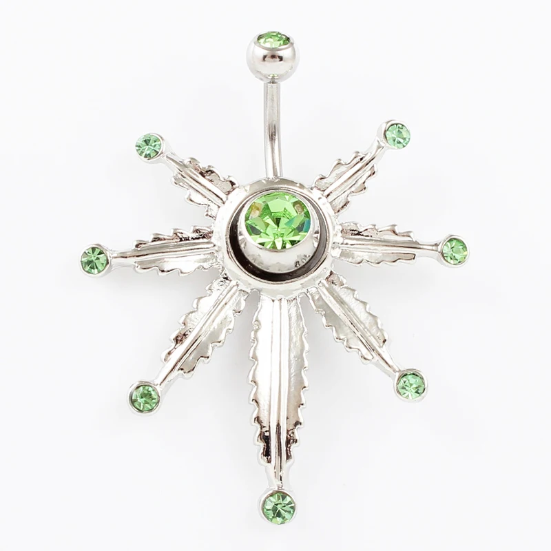 Maple leaf big style body jewelry women green stones belly button ring 14G Stainless Steel navel bar piercing fashion jewelry
Maple leaf big style body jewelry women green stones belly button ring 14G Stainless Steel navel bar piercing fashion jewelry