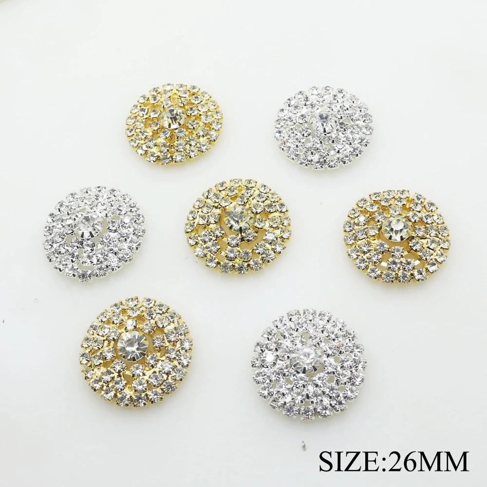 New 10pcs/set 26mm Crystal Round Diamond Button Flatback Buttons for Clothing Wedding Bouquet Child Hair Ribbon Decorative
New 10pcs/set 26mm Crystal Round Diamond Button Flatback Buttons for Clothing Wedding Bouquet Child Hair Ribbon Decorative