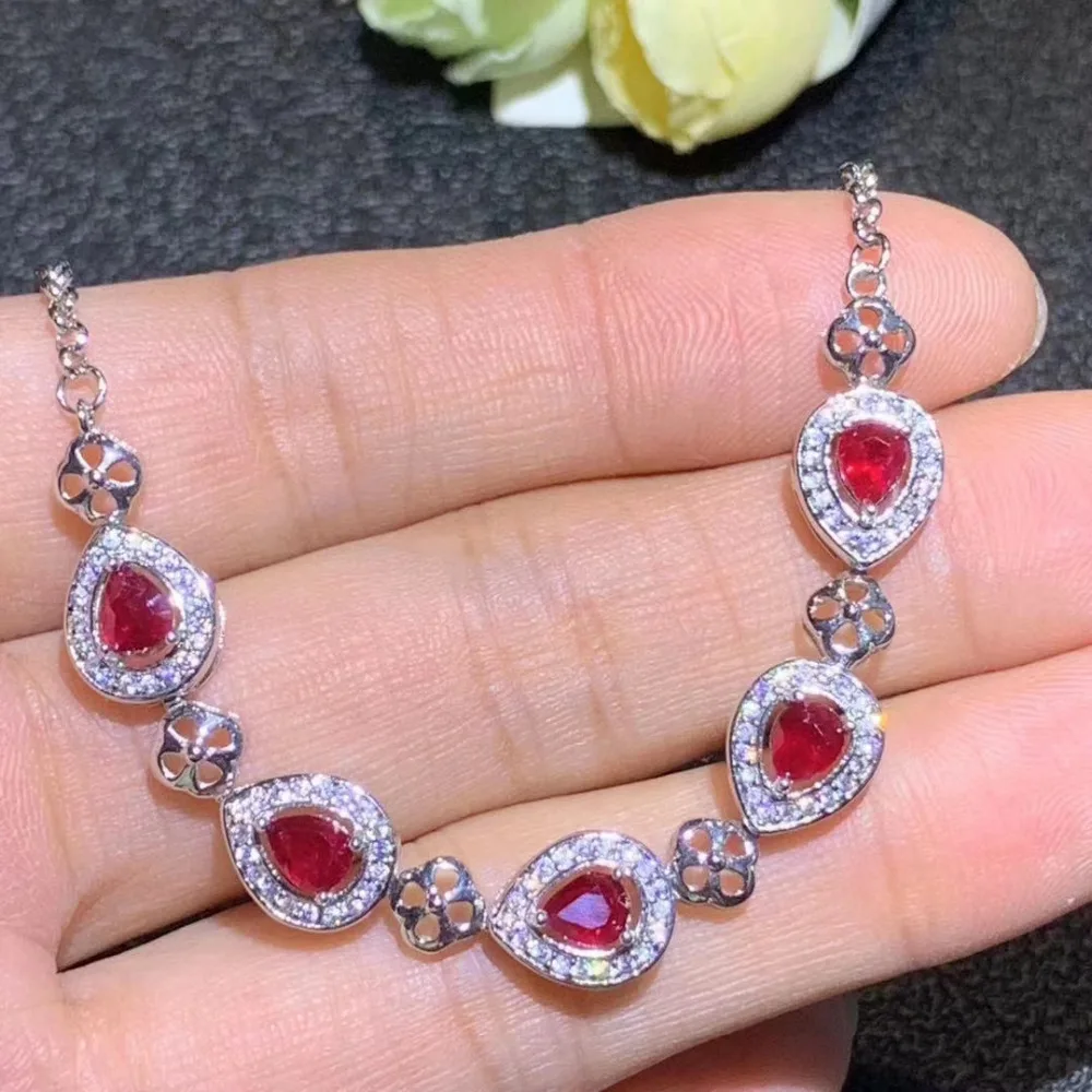 S925 silver natural red ruby gem bracelet natural gemstone bracelet Elegant water drop Clover women party gift fine jewelry
S925 silver natural red ruby gem bracelet natural gemstone bracelet Elegant water drop Clover women party gift fine jewelry