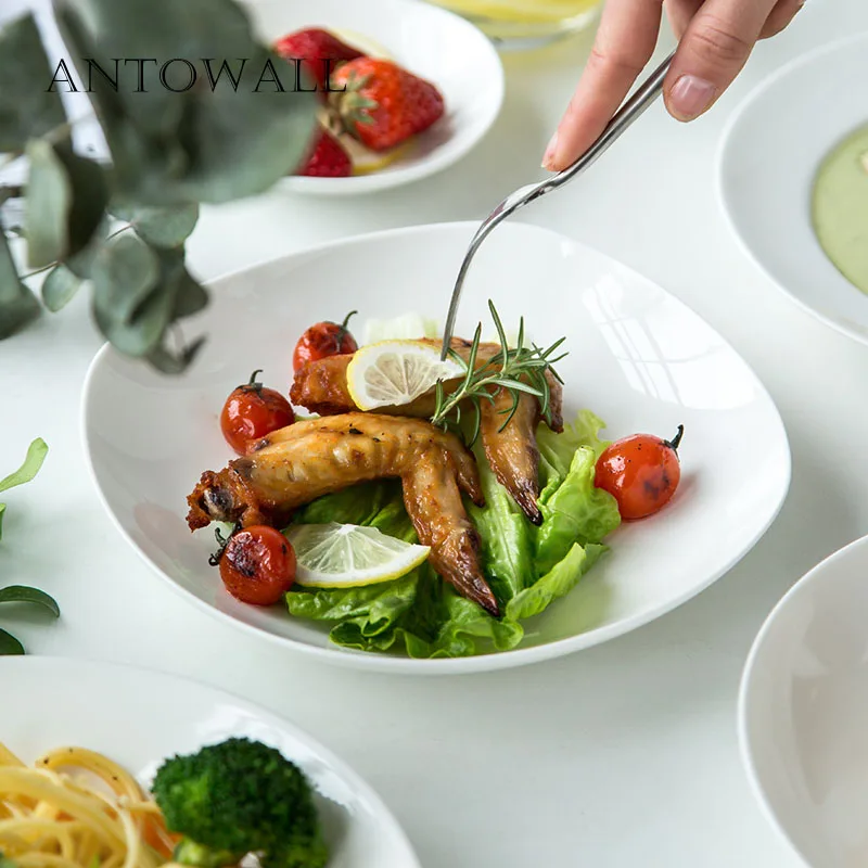 ANTOWALL Ceramic tableware dish household white porcelain 7.8 inch square soup plate hotel tableware Chinese new bone china
ANTOWALL Ceramic tableware dish household white porcelain 7.8 inch square soup plate hotel tableware Chinese new bone china