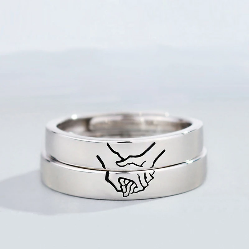 Fashion Holding Hands Engagement Rings Set for Women Men Wedding Party Jewelry Simple Open Rings Valentines Day Gifts Wholesale
Fashion Holding Hands Engagement Rings Set for Women Men Wedding Party Jewelry Simple Open Rings Valentines Day Gifts Wholesale