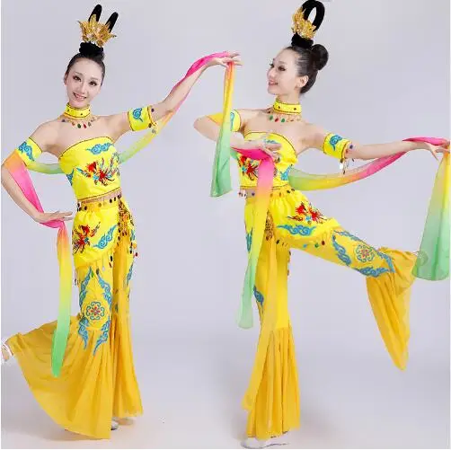 (0133)woman ancient beauty Thinland Dunhuang flying dance clothing long sleeves dance costumes moon folk dance dance party dress
(0133)woman ancient beauty Thinland Dunhuang flying dance clothing long sleeves dance costumes moon folk dance dance party dress