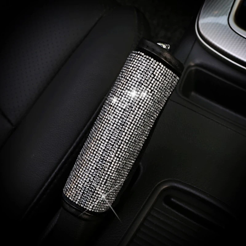 Full-Crystal-Premium-Leather-Handbrake-Sleeve-Women-Gear-Shift-Cover-Car-Styling-17