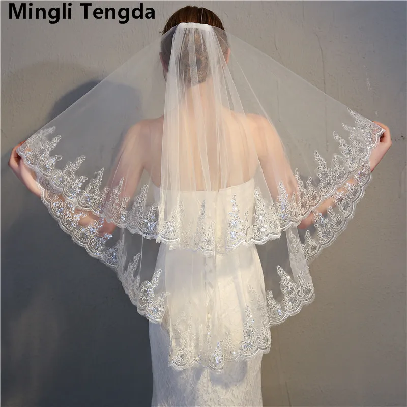 2018 New Short Wedding Veils Two Layer Wedding Veil White/Ivory Bridal Veil With Comb Lace Edge Bridal Accessories Mingli Tengda
2018 New Short Wedding Veils Two Layer Wedding Veil White/Ivory Bridal Veil With Comb Lace Edge Bridal Accessories Mingli Tengda