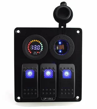 IZTOSS Blue led 3 gang DC12V 5 pin switch panel with 12V voltage power socket , wiring kits and Decal Sticker Labelsfor Marine B
IZTOSS Blue led 3 gang DC12V 5 pin switch panel with 12V voltage power socket , wiring kits and Decal Sticker Labelsfor Marine B