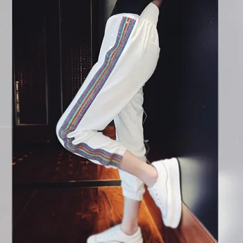 Casual Trousers for Women Spring Autumn Loose Multicolor Hot Drilling Female Trousers Elastic Waist Students Pants Ankle-length
Casual Trousers for Women Spring Autumn Loose Multicolor Hot Drilling Female Trousers Elastic Waist Students Pants Ankle-length