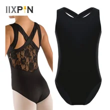 IIXPIN filles gymnastique justaucorps professionnel Ballet Tutu réservoir justaucorps danse robe combinaison dentelle retour bambin justaucorps enfant(China)