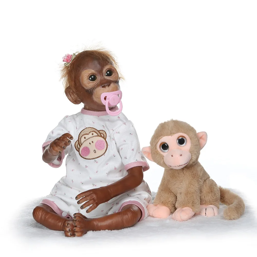 New 21inch 52CM Full Silicone Monkey Reborn Doll Baby girl Dolls soft Silicone Boneca Reborn flexible Collectible art doll Gifts
New 21inch 52CM Full Silicone Monkey Reborn Doll Baby girl Dolls soft Silicone Boneca Reborn flexible Collectible art doll Gifts