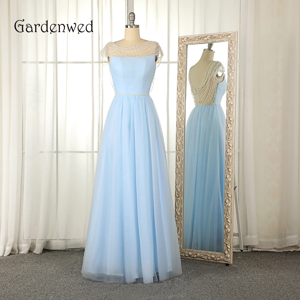 Gardenwed Special Cap Sleeve Evening Dress abendkleider 2023 Cyan Real Photos O Neck See Through Tassel Tulle Formal Gowns
Gardenwed Special Cap Sleeve Evening Dress abendkleider 2023 Cyan Real Photos O Neck See Through Tassel Tulle Formal Gowns