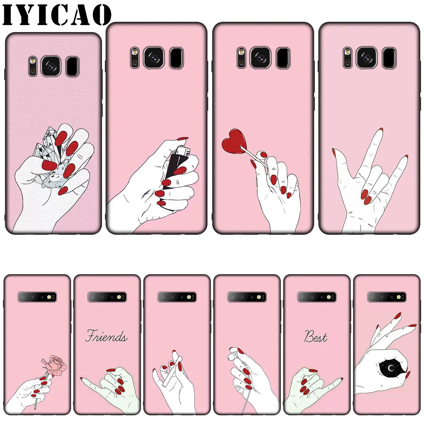 IYICAO Best Friends Makeup Pink Nails Silicone Soft Phone Case for Samsung Galaxy S10 S9 S8 Plus S6 S7 Edge S10e E Cover
IYICAO Best Friends Makeup Pink Nails Silicone Soft Phone Case for Samsung Galaxy S10 S9 S8 Plus S6 S7 Edge S10e E Cover