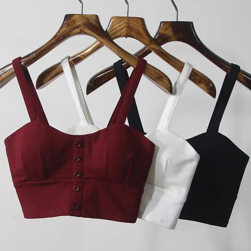Crop Top Women Camis Halter Top Women Camisole 2018 Summer Sexy Sleeveless Slim Low Chest Button BTS Roupas Femininas
Crop Top Women Camis Halter Top Women Camisole 2018 Summer Sexy Sleeveless Slim Low Chest Button BTS Roupas Femininas