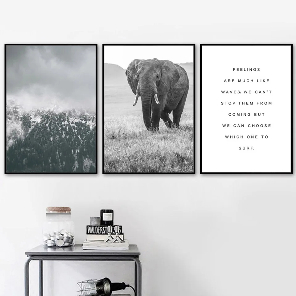 Elephant-Forest-Rice-Ear-Wall-Art-Canvas-Painting-Quotes-Nordic-Posters-And-Prints-Animals-Wall-Pictures