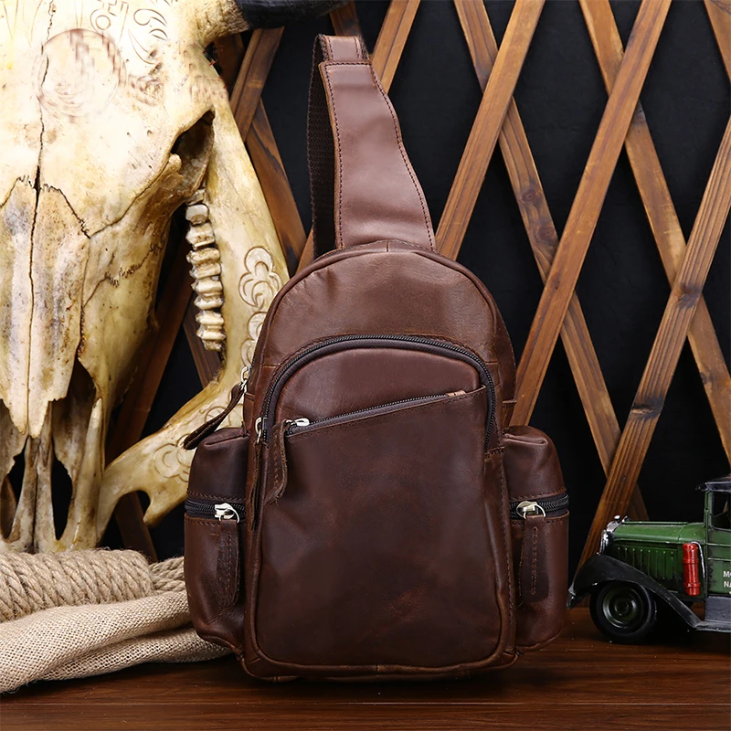 Men Crazy Horse Cowhide Chest Bag New Genuine Leather Cross Body Messenger Shoulder Bags Vintage Male Sling Rucksack Back Pack
Men Crazy Horse Cowhide Chest Bag New Genuine Leather Cross Body Messenger Shoulder Bags Vintage Male Sling Rucksack Back Pack