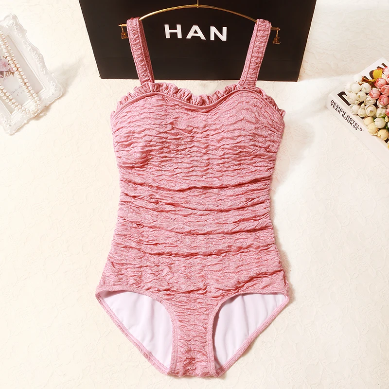 2019 Sling one-piece open pink back high waist Slim ruffled tether bow swimsuit beach holiday ladies swimsuit Sexy Solid Monoki
2019 Sling one-piece open pink back high waist Slim ruffled tether bow swimsuit beach holiday ladies swimsuit Sexy Solid Monoki