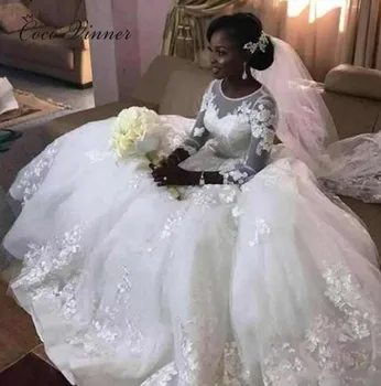 Vintage Princess Wedding Dresses 2019 New 3/4 Sleeve Sheer neck Illusion Button Back Lace bridal dresses Wedding Gown W0378
Vintage Princess Wedding Dresses 2019 New 3/4 Sleeve Sheer neck Illusion Button Back Lace bridal dresses Wedding Gown W0378