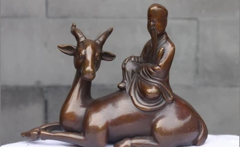 China Buddhism Pure Bronze longevity God Ride Deer Arhat Buddha Statue a(5.19) a 0518
China Buddhism Pure Bronze longevity God Ride Deer Arhat Buddha Statue a(5.19) a 0518