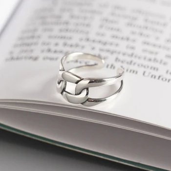 SUNIANGON Korean Stout Circle Chain Simple 925 Sterling Silver Ring Adjustable Big Wide Retro Ring Individual Women Ring Jewelr
SUNIANGON Korean Stout Circle Chain Simple 925 Sterling Silver Ring Adjustable Big Wide Retro Ring Individual Women Ring Jewelr