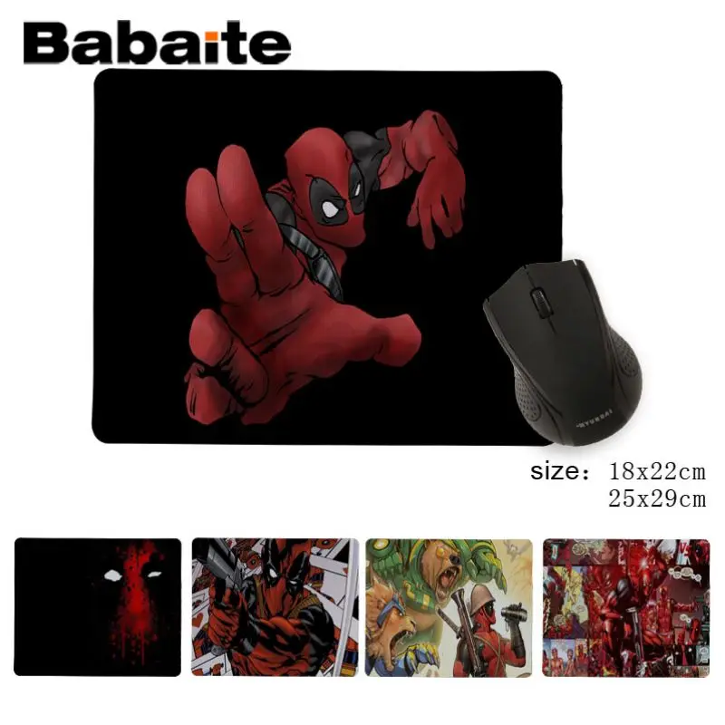 Babaite Hot Sales Anime Deadpool DIY Design Pattern Game mousepad Small Soft Silicone Mousepad 18X22 or 20x25 CM
Babaite Hot Sales Anime Deadpool DIY Design Pattern Game mousepad Small Soft Silicone Mousepad 18X22 or 20x25 CM