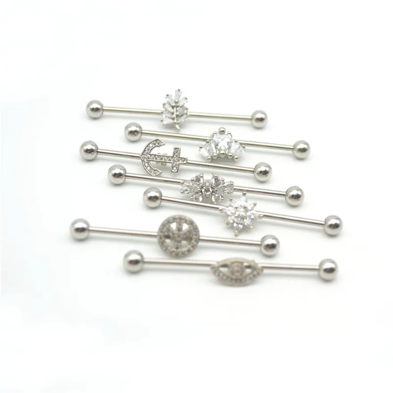Crystal CZ Industrial Piercing Barbell Ear Ring Body Jewellery Scaffold Cartilage Helix Fashion 14Gauge 40mm 316L surgical Eye
Crystal CZ Industrial Piercing Barbell Ear Ring Body Jewellery Scaffold Cartilage Helix Fashion 14Gauge 40mm 316L surgical Eye
