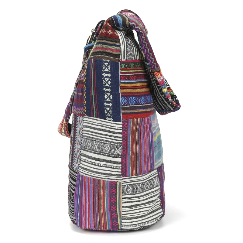 Annmouler женская большая сумка через плечо Женская винтажная Лоскутная на молнии