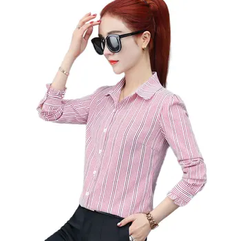 Temperament Shirt Long Sleeve Plushed White Shirt with Bottom Stripe for New Professional Dress In Spring of 2019
Temperament Shirt Long Sleeve Plushed White Shirt with Bottom Stripe for New Professional Dress In Spring of 2019