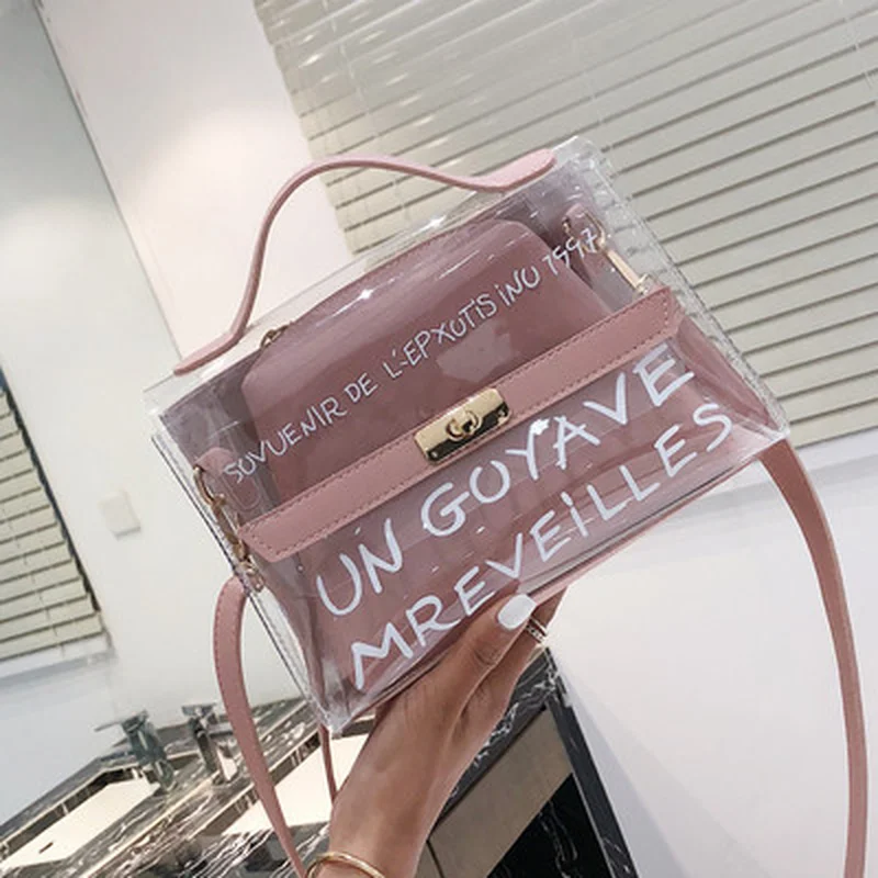 2019 new Summer Women PVC transparent crossbody Shoulder bag leisure shoulder Bag Ladies Two Piece Letter Messenger Bags C005
2019 new Summer Women PVC transparent crossbody Shoulder bag leisure shoulder Bag Ladies Two Piece Letter Messenger Bags C005