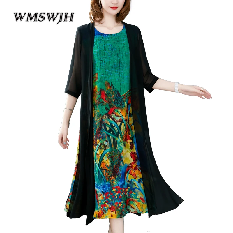 Two Piece Set Chiffon Dresses 2019 Spring Summer Fashion Dress Suit Women Long Cardigan shawl Floral Print Sleeveless Dress Set
Two Piece Set Chiffon Dresses 2019 Spring Summer Fashion Dress Suit Women Long Cardigan shawl Floral Print Sleeveless Dress Set