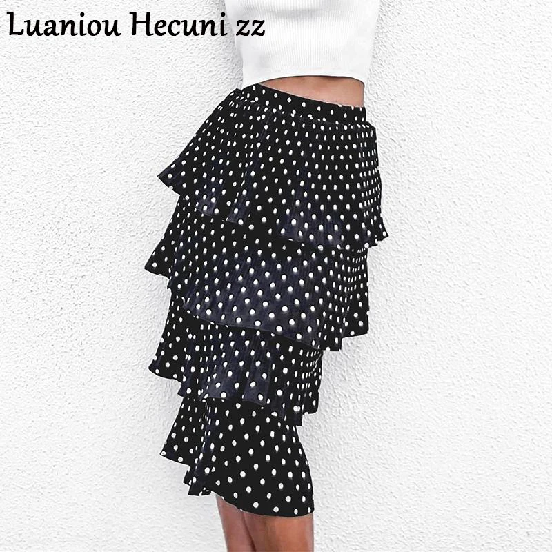 Simplee-Polka-dot-multi-layer-stretch-women-skirts-High-waist-A-line-pleated-white-skirts-Summer (3)
