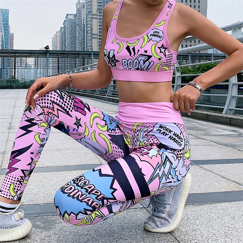 Cartoon Print Women Fitness Set Fashion Printed Sporting Suits Stretchy Casual Tracksuit Summer Women's Two Piece Sets
Cartoon Print Women Fitness Set Fashion Printed Sporting Suits Stretchy Casual Tracksuit Summer Women's Two Piece Sets