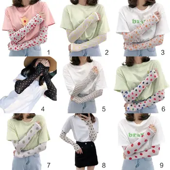 Korean Women Girl Summer Ice Silk Arm Sleeves Cover Retro Colored Polka Dot Print UV Protection Driving Cycling Sunscreen Gloves
Korean Women Girl Summer Ice Silk Arm Sleeves Cover Retro Colored Polka Dot Print UV Protection Driving Cycling Sunscreen Gloves