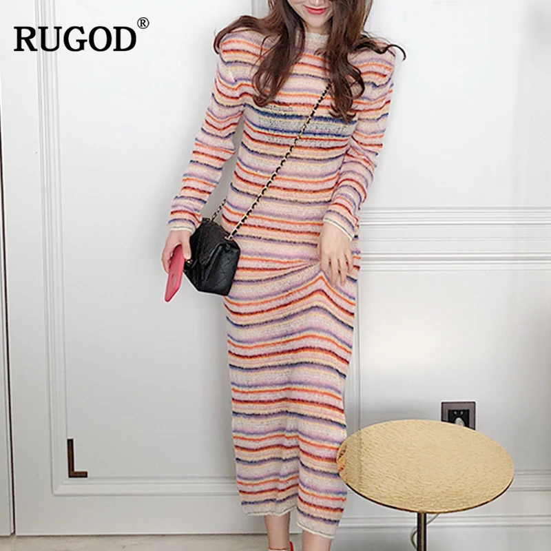 RUGOD Striped Vintage Women Dress Straight O-Neck Elegant Women Midi Dress 2019 New Fashion Autumn Dress vestidos mujer
RUGOD Striped Vintage Women Dress Straight O-Neck Elegant Women Midi Dress 2019 New Fashion Autumn Dress vestidos mujer