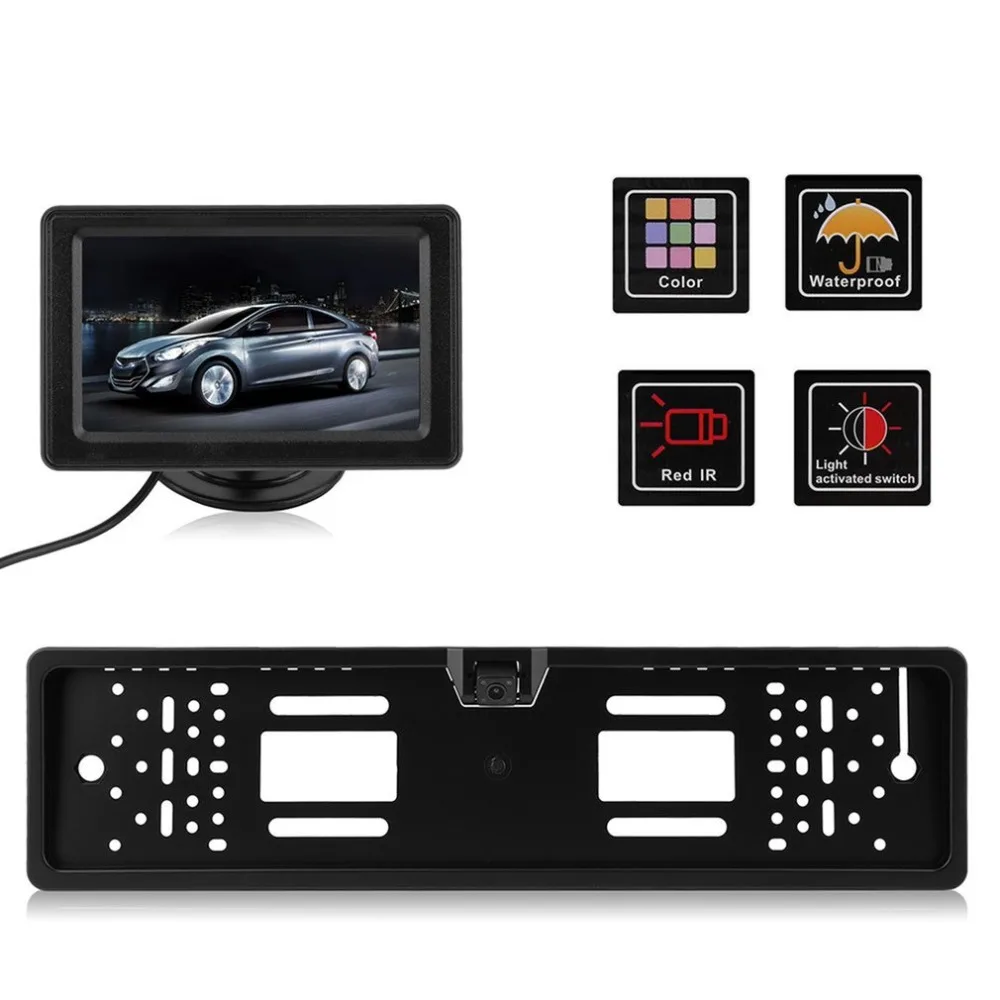 European License Plate Holder Car Rear View Camera And 4.3 Inch Monitor Reverse Parking Backup Camera Rearview Camera Set
European License Plate Holder Car Rear View Camera And 4.3 Inch Monitor Reverse Parking Backup Camera Rearview Camera Set