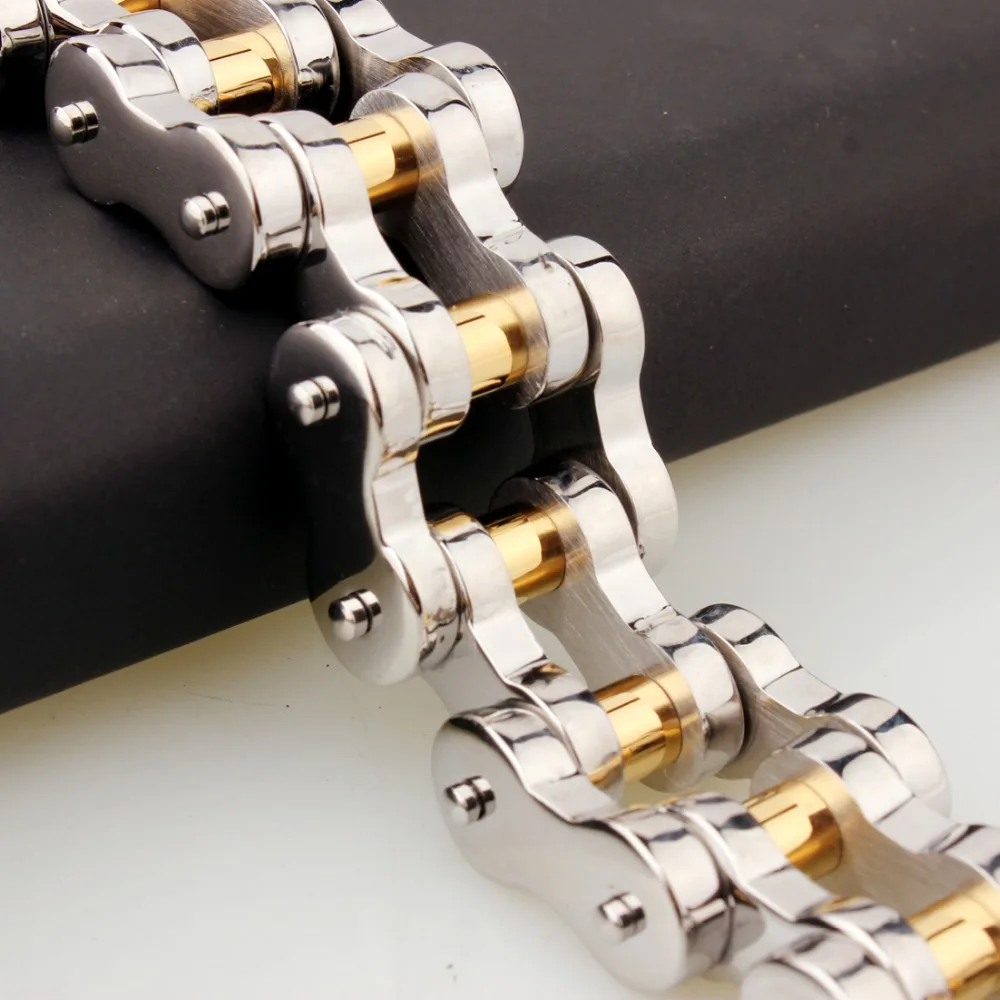 High Quality Metal Stainless Steel Silver Color And Gold Color Biker Jewelry Men Motorcycle Chain Punk Rock Male Bracelet 23cm
High Quality Metal Stainless Steel Silver Color And Gold Color Biker Jewelry Men Motorcycle Chain Punk Rock Male Bracelet 23cm