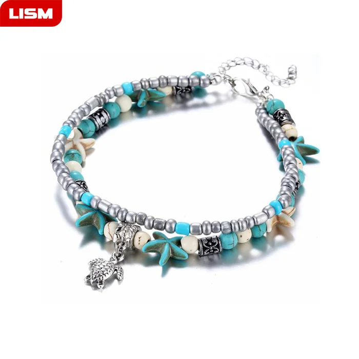 Drop Shipping Fashion Trendy Double-layered aAnklet Conch Starfish Mizhu Yoga Beach Turtle Pendant Anklet Bracelet
Drop Shipping Fashion Trendy Double-layered aAnklet Conch Starfish Mizhu Yoga Beach Turtle Pendant Anklet Bracelet